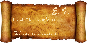 Estók István névjegykártya